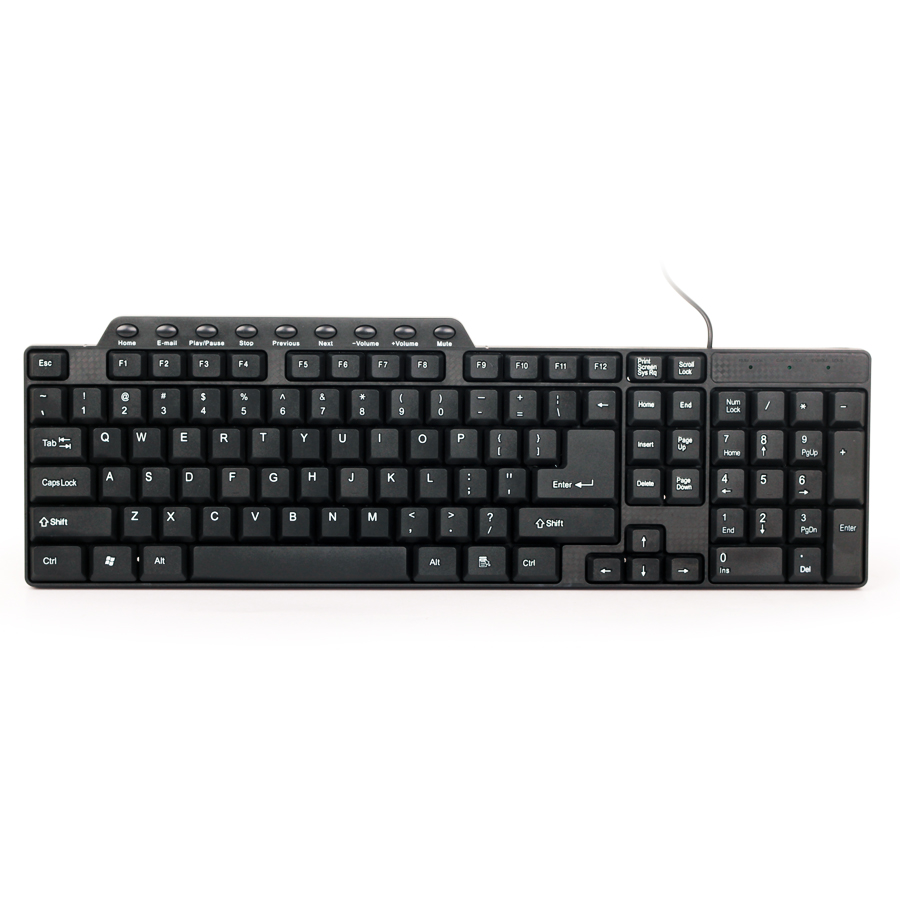 Gembird Multimedia Keyboard KBUM104 Black/ USB Setra
