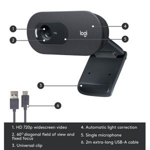Logitech C505 HD Webcam with Long Range Microphone - Image 4