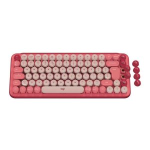 Logitech POP Keys Wireless Mechanical Emoji Keyboard - Rose - Image 3