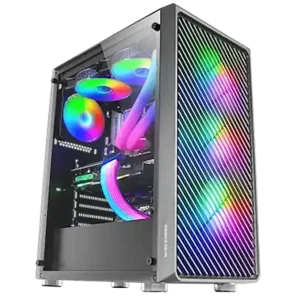 Mars Gaming MC-F  RGB ATX Gaming Semitower Case - Black