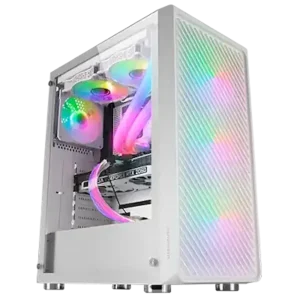 Mars Gaming MC-F  RGB ATX Gaming Semitower Case - White