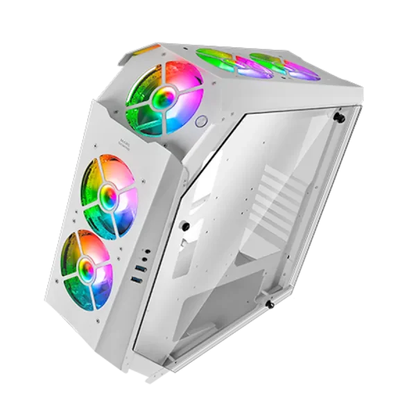 Mars Gaming MC51 ARGB Gaming PC ATX Case - White - Setra