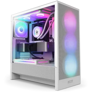 NZXT H5 Flow RGB (2024) Compact Mid-Tower ATX Airflow Case - White