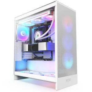 NZXT H7 Flow RGB Mid-Tower ATX Airflow Case with RGB Fans - White