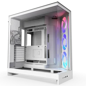 NZXT H9 Flow RGB Dual-Chamber Mid-Tower ATX Case - White