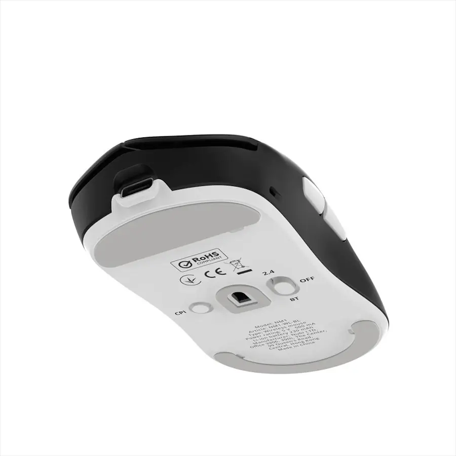 MOUSE WIRELESS NUBI NM1 SE, 2.4Ghz BLUETOOTH USB-C, 39g, 12000 DPI, 1000Hz 3